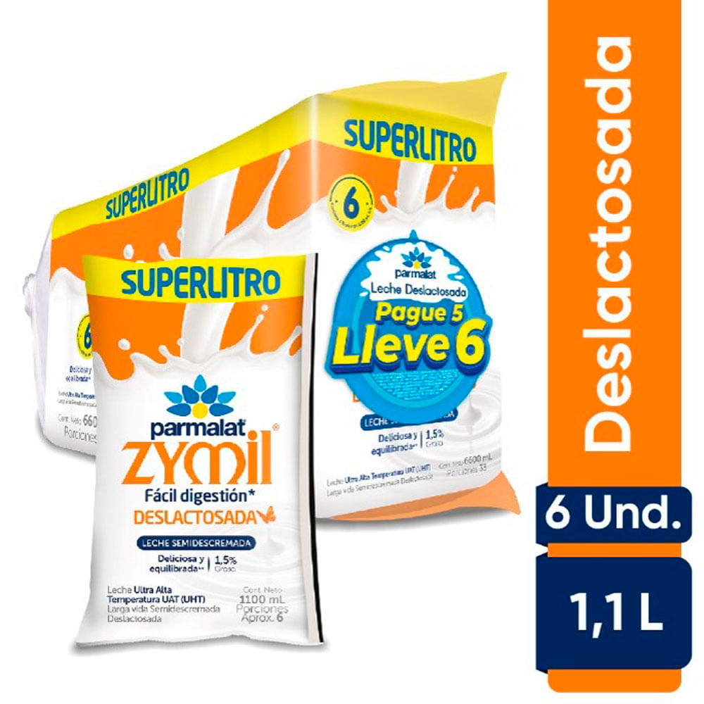 Leche Parmalat Zymil Deslactosada x1100ml