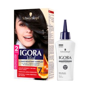 Tinte Igora Vital 1-1 Negro Azul + Oxigenta gratis