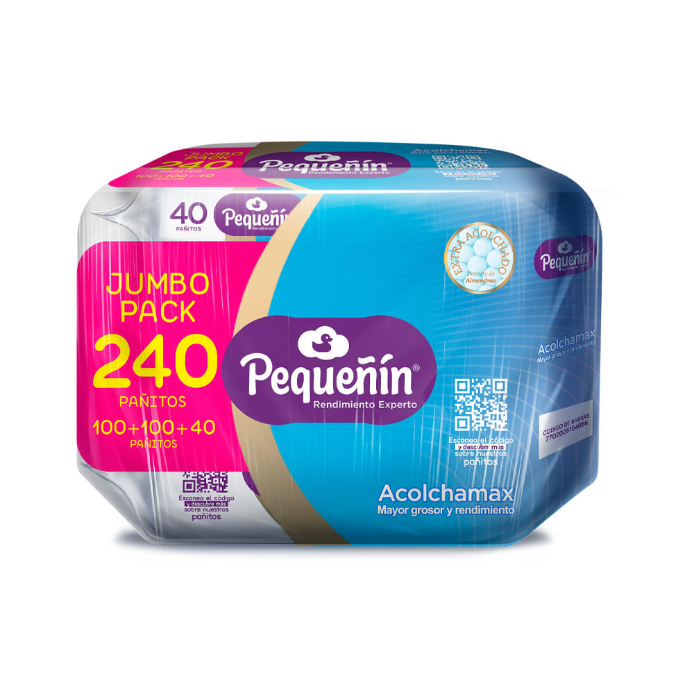 Pañitos Húmedos Pequeñín Acolchamax x 240 und
