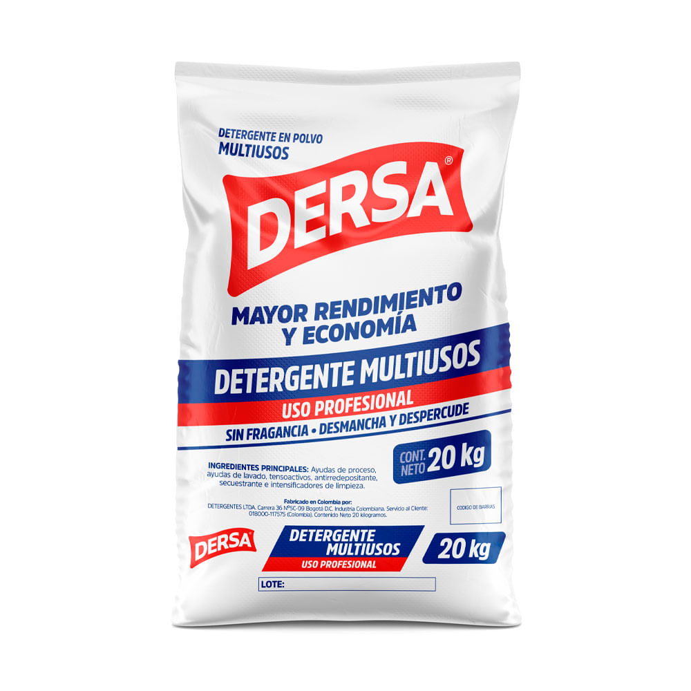 Detergente Dersa Polvo Multiusos x20kg