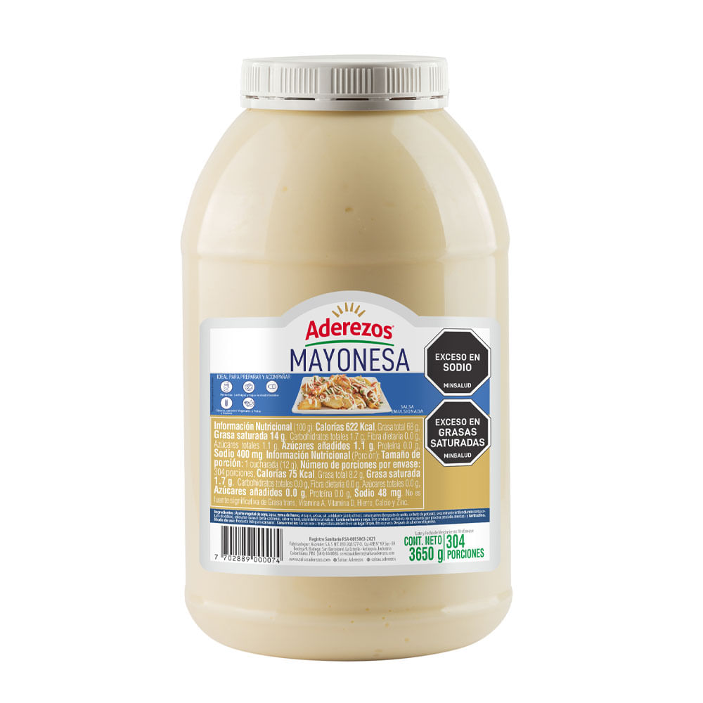 Salsa Aderezos Mayonesa x3650grs