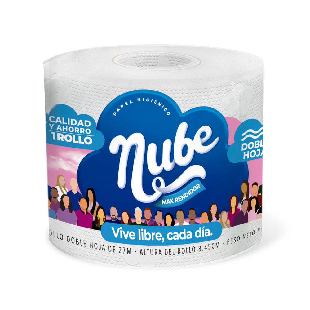 Papel Higiénico Nube Doble Hoja x1 Rollo x27mts