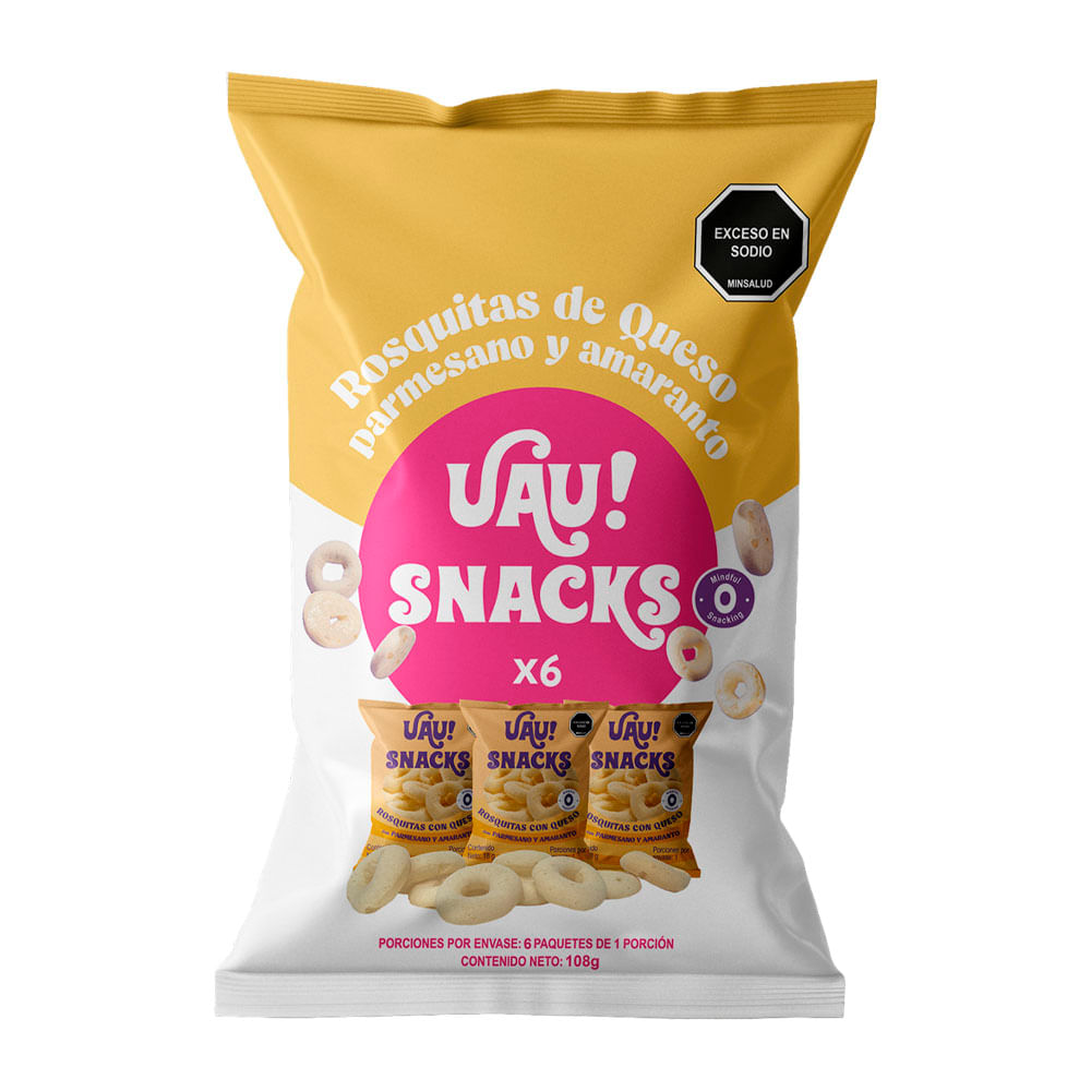 Rosquitas Uau! Queso Parmesano Amaranto x6 Und x18grs
