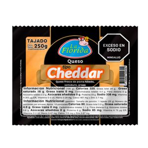 Queso La Florida Cheddar Tajado x250grs