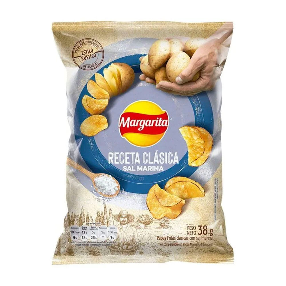 Papas Margarita Receta Clásica Sal x38grs