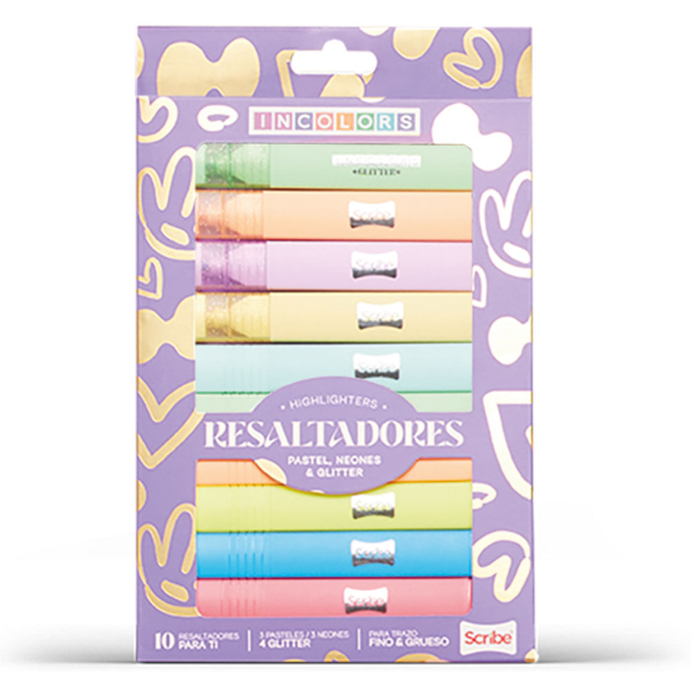 Resaltador Unipunta Incolors 10 Piezas Scribe