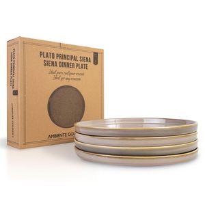 Plato Ambiente Gourmet Principal Porcelana x4 Und