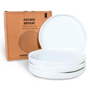 Plato Ambiente Gourmet Kioto Porcelana 17cm x4 Und