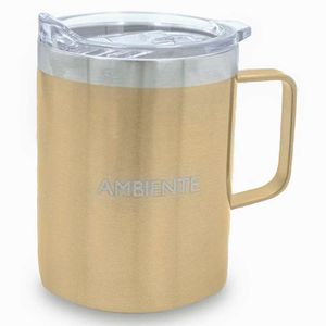 Mug Ambiente Gourmet Doble Pared Gold Acero