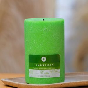 Vela Iluminata Pilar Limoncillo 480grs