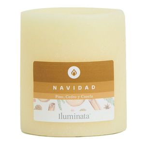 Vela Iluminata Pilar Navidad Blanca 330grs