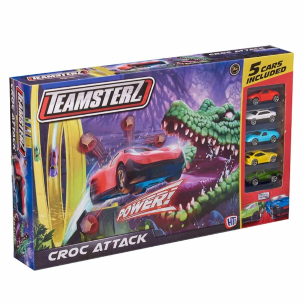 Teamsterz Pista Turbo City Croc Attack + 4 Vehículos