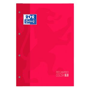 Recambio Oxford Encolado Color Rojo 80 Hojas