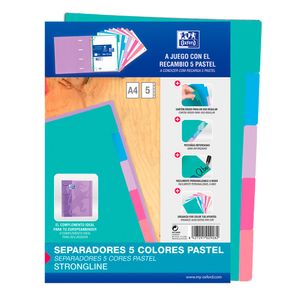 Separadores Oxford Strongline Cuaderno Color Pastel Surtido