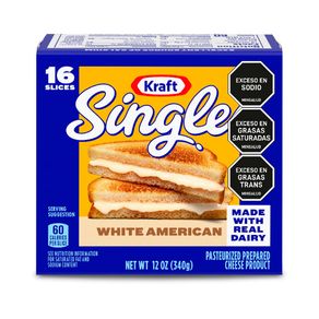 Queso Kraft Single American White x340grs