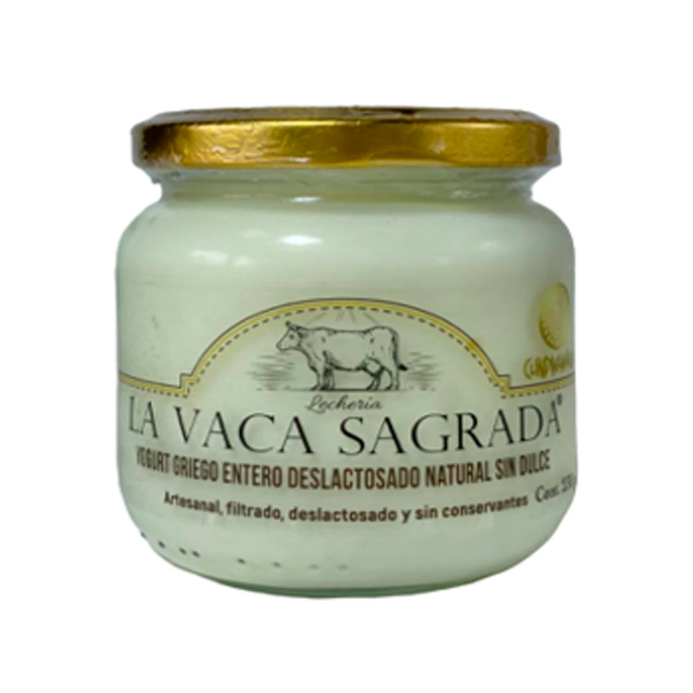 Yogurt La Vaca Sagrada Griego Deslactosada Natural x230grs