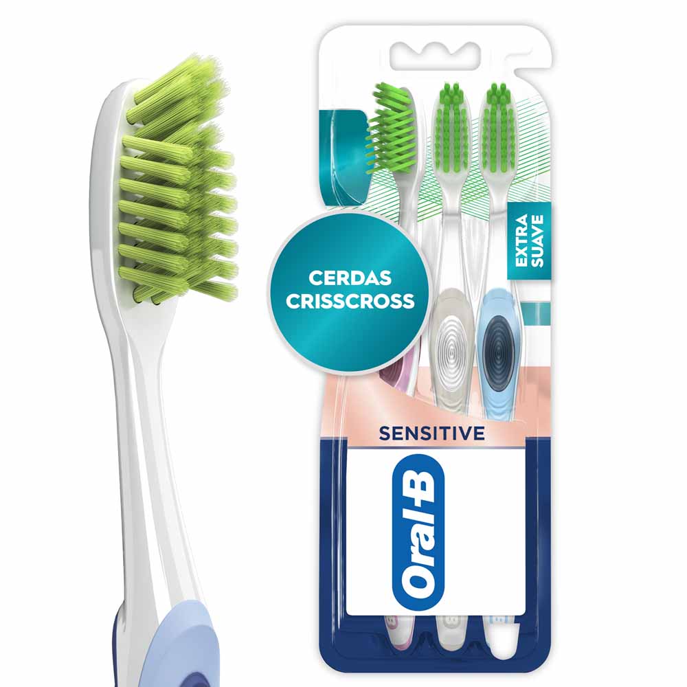 Cepillo de Dientes Oral-B Sensitive Extra Suave Encías Detox 3 Und