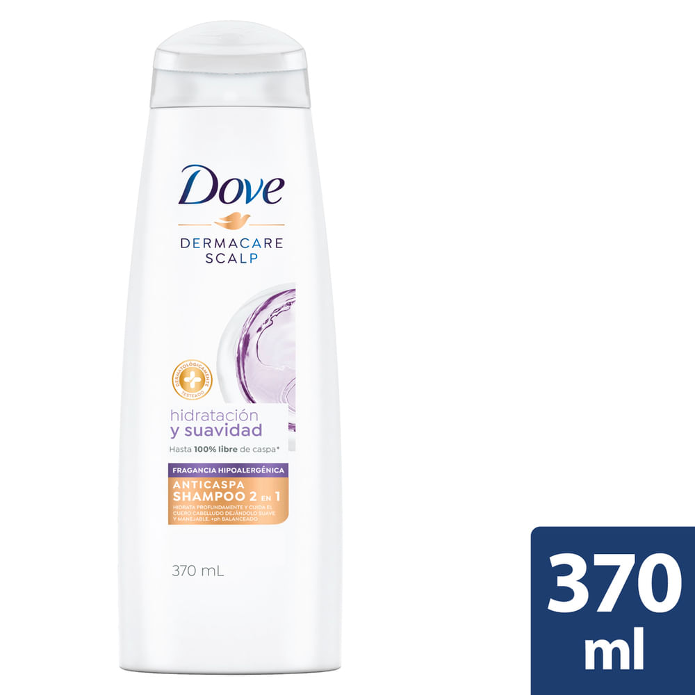 Shampoo Dove Anticaspa Hidratación Suavidad x2 Und x370ml