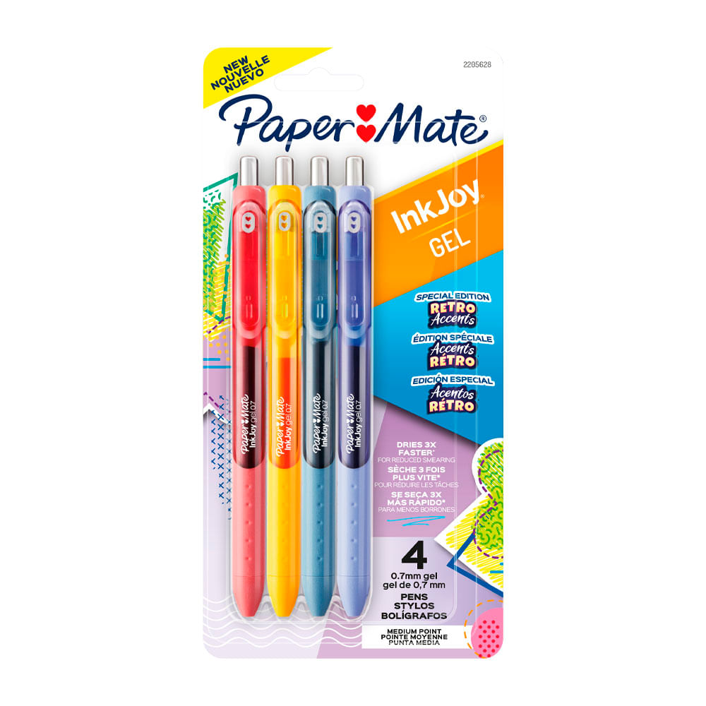 Bolígrafo Paper Mate Kilométrico Retro 0.7mm x4 Und