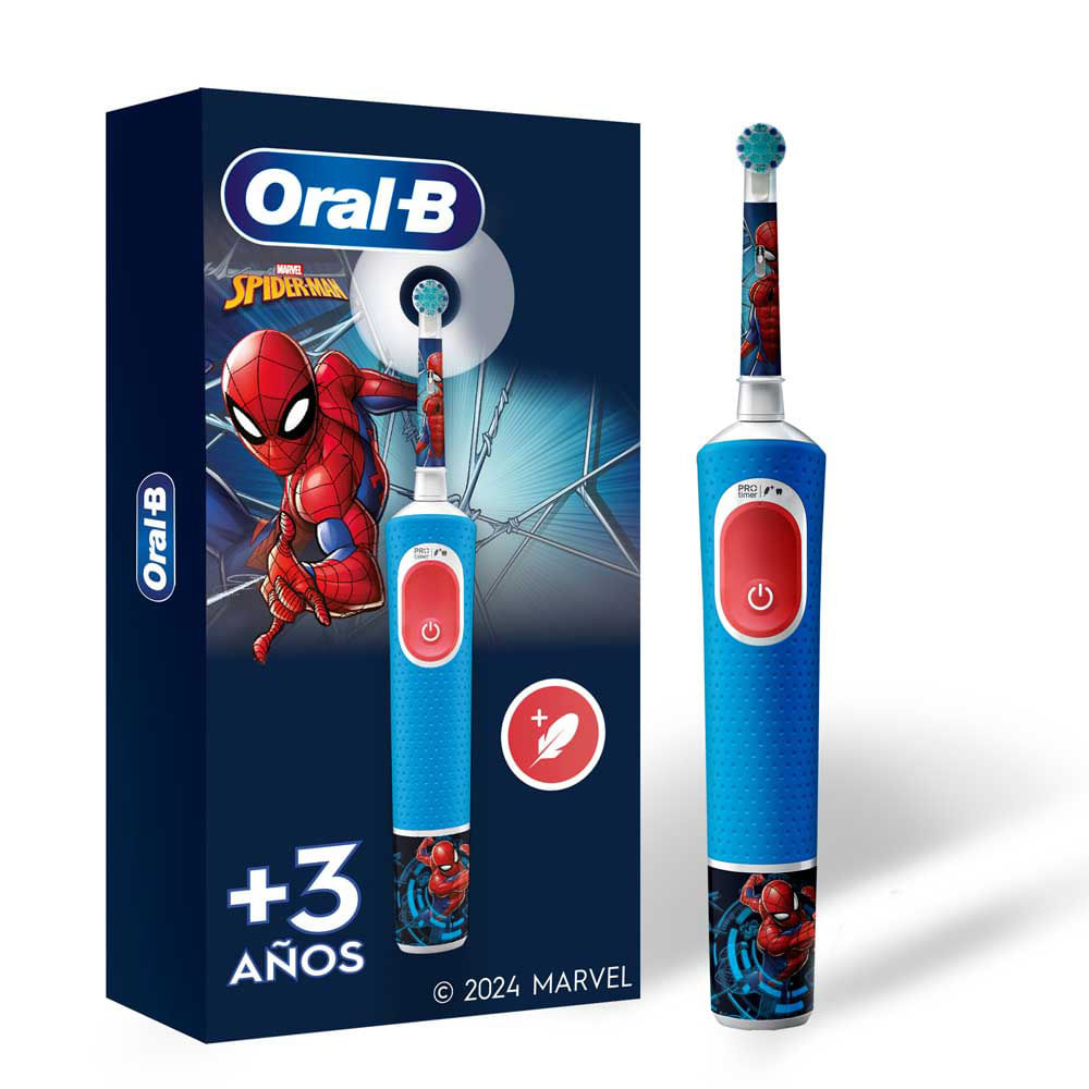 Cepillo de Dientes Eléctrico Infantil Oral-B Marvel Spider-Man Cabezal Redondo 4 Stickers