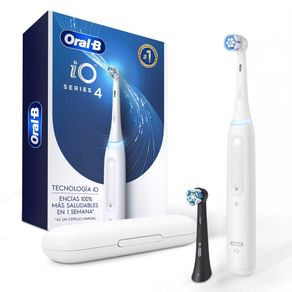 Cepillo de Dientes Eléctrico Oral B iO Series 4 Cabezal Redondo Sensor de Presión Blanco