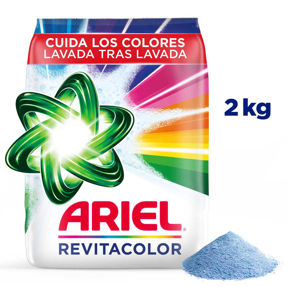 Detergente en Polvo Ariel Revitacolor de 2kg