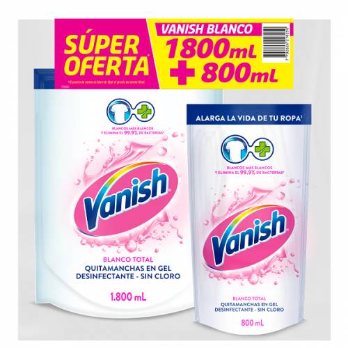 Desmanchador Vanish Blanco 1800 ml Dp Más 800ml Dp