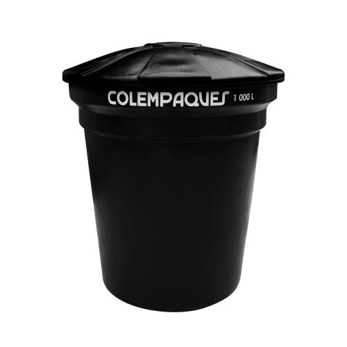 Tanque Agua Conico 1000 Litros Negro Colempaques