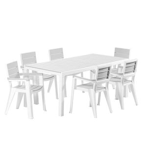 Mesa Madeira 74x181x90 cm silver Plasticos MQ