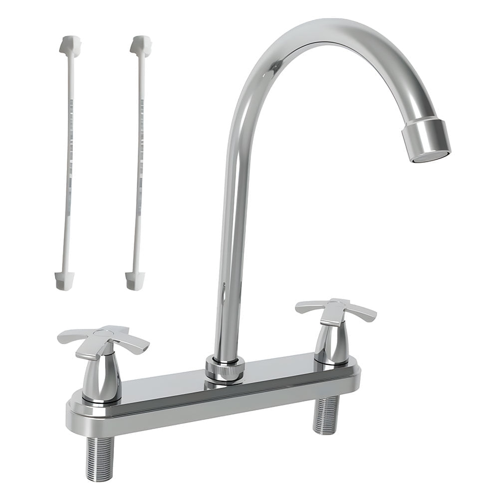 Grifería lavaplatos Lotta cruz cromo Plumber