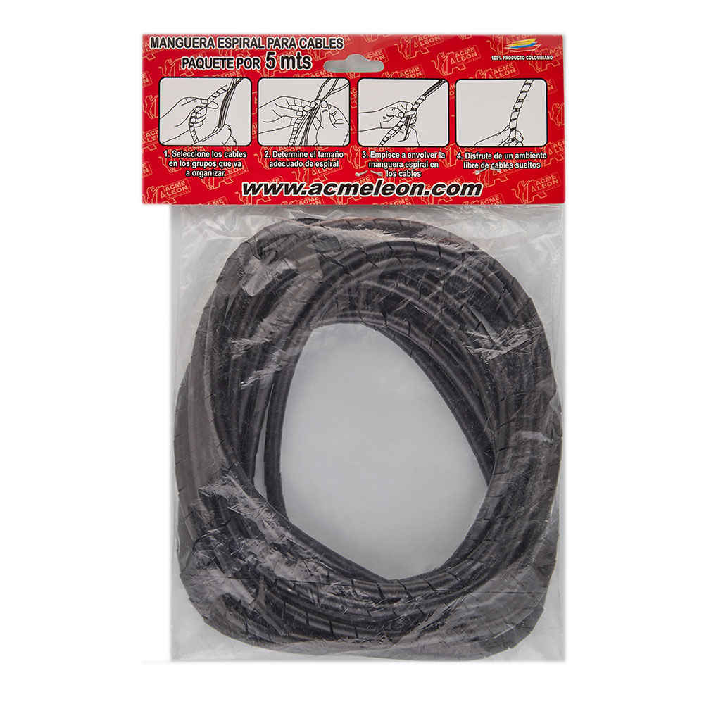Manguera Espiral 3/8" Negra x5m