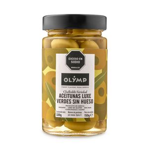 Aceitunas Luxe Verdes Sin Hueso Olymp x320grs