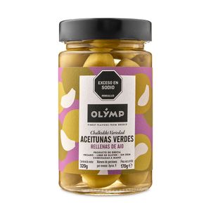 Aceitunas Chalkidiki Verdes Rellenas con Ajo Olymp x320grs