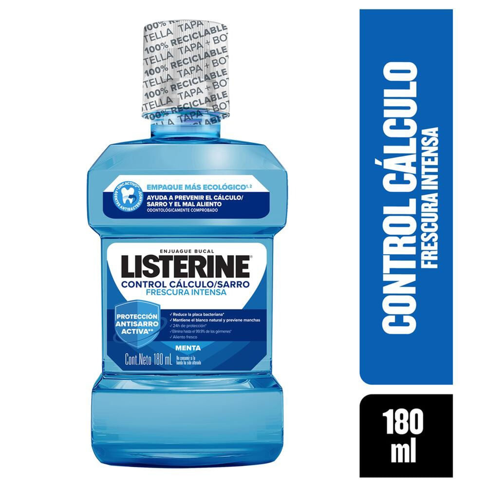 Enjuague Bucal Listerine®  Control Cálculo/Sarro Frescura Intensa 180ml