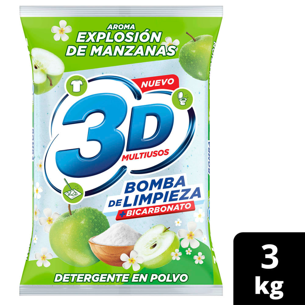 Detergente 3D Polvo Multiusos 3kg