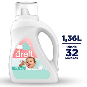 Detergente Dreft Active Ropa Bebé x1.36L