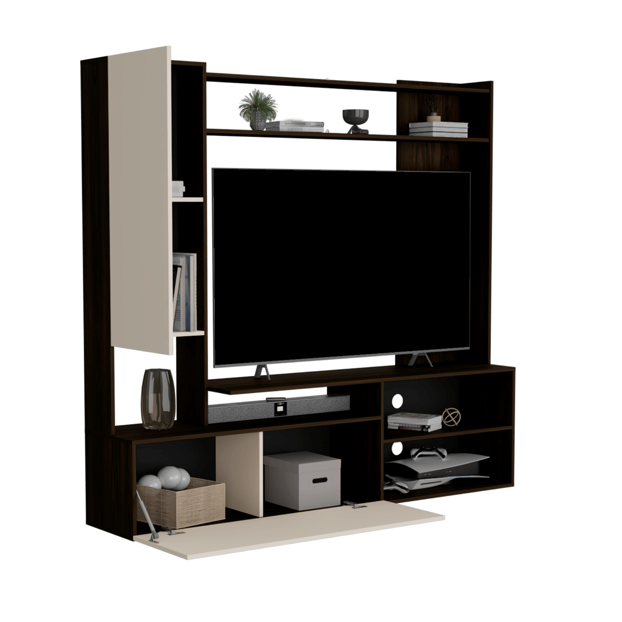 Rack TV Nolic 167x178,6x35 Rta Capri+Nogal Europeo