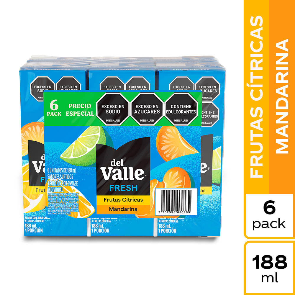 Jugo del Valle fresh mandarina + Citric x6unds x188ml c-u