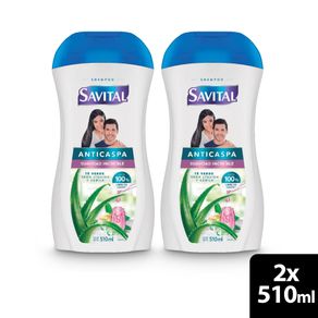Shampoo Savital anticaspa te verde y seda liquida x2und x510ml c-u