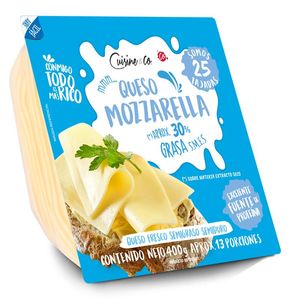 Queso Mozzarella Ligero Cuisine & Co x25 Tajadas x400grs