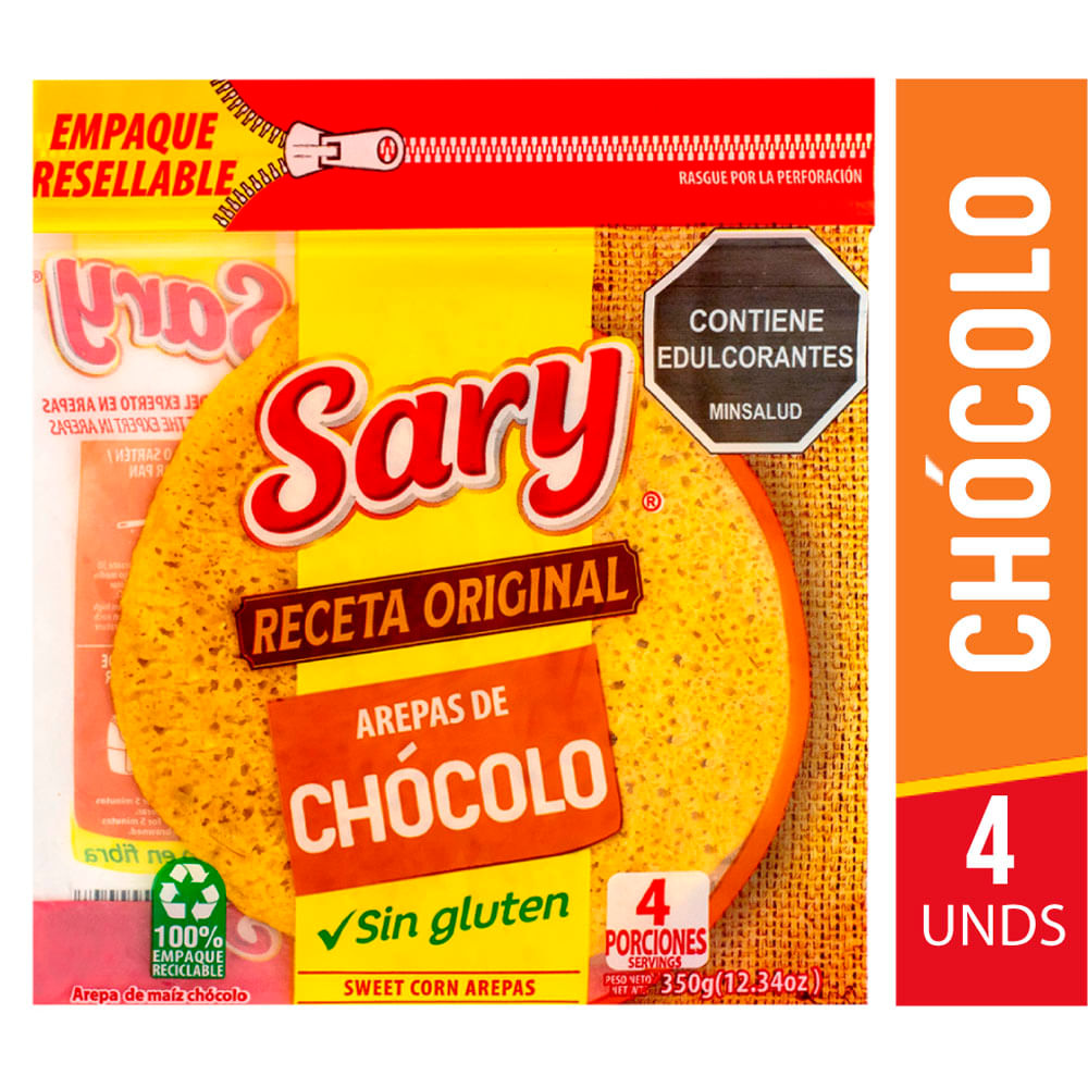 Arepas De Chócolo Sary Rellenas De Queso x4und x400g