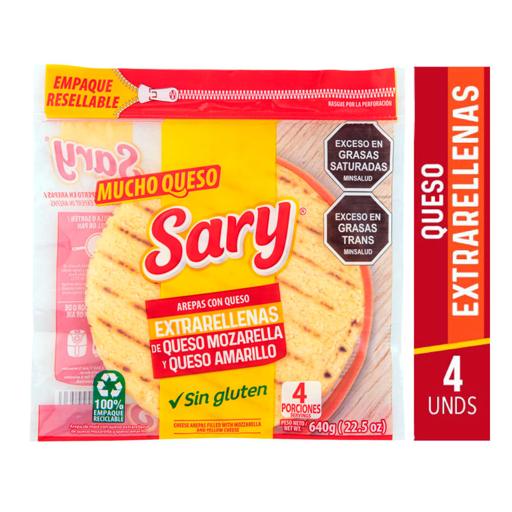 Arepas Sary Extrarellena de queso x4und x720g