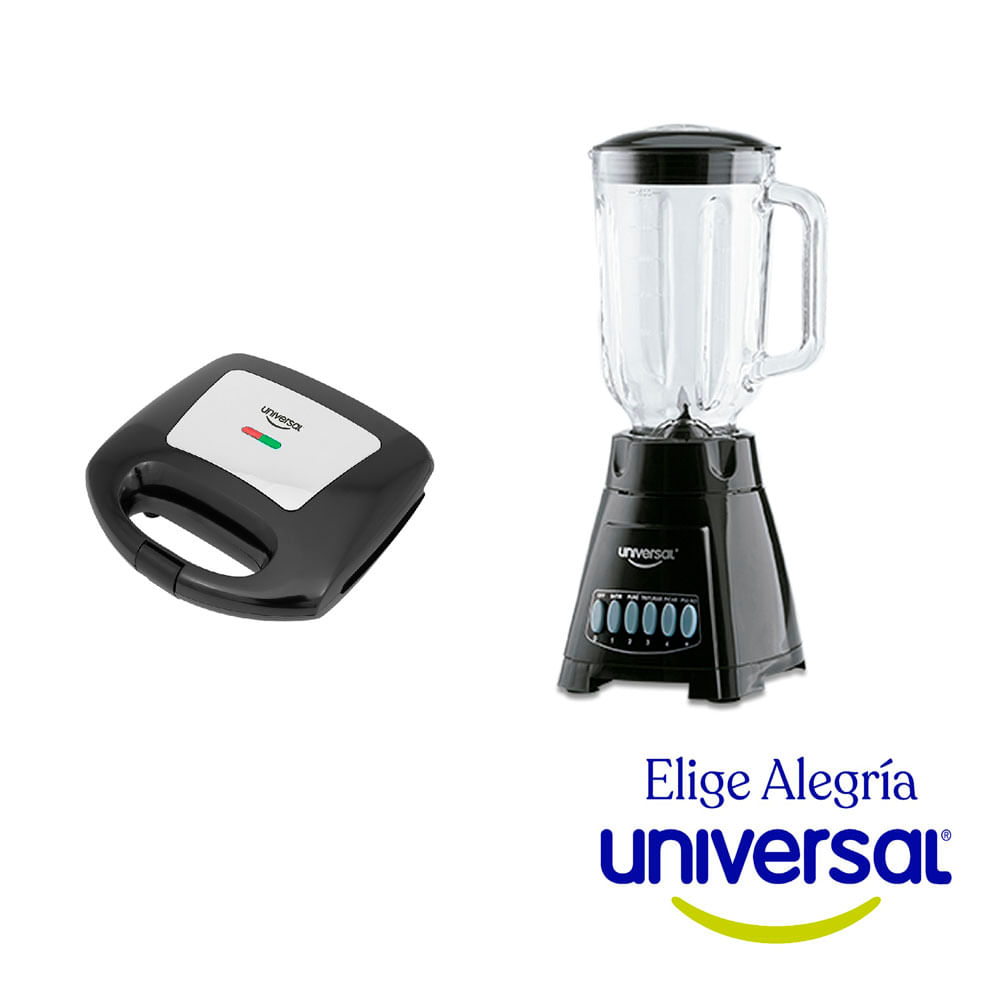 Licuadora Vaso de Vidrio + Sandwichera