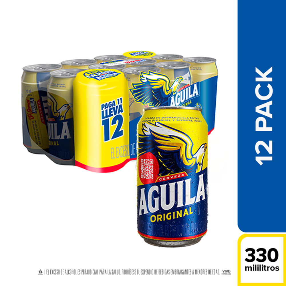 Cerveza Aguila Original Lata x12 Und x330ml