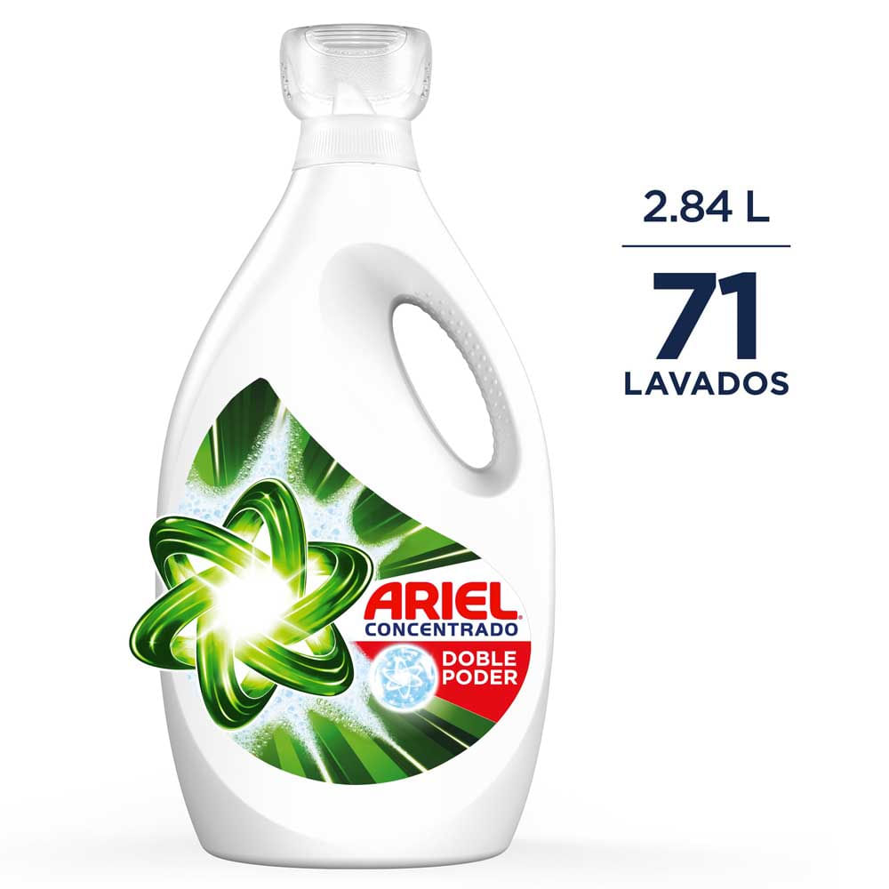 Detergente Líquido Ariel Doble Poder Concentrado de 2.84L