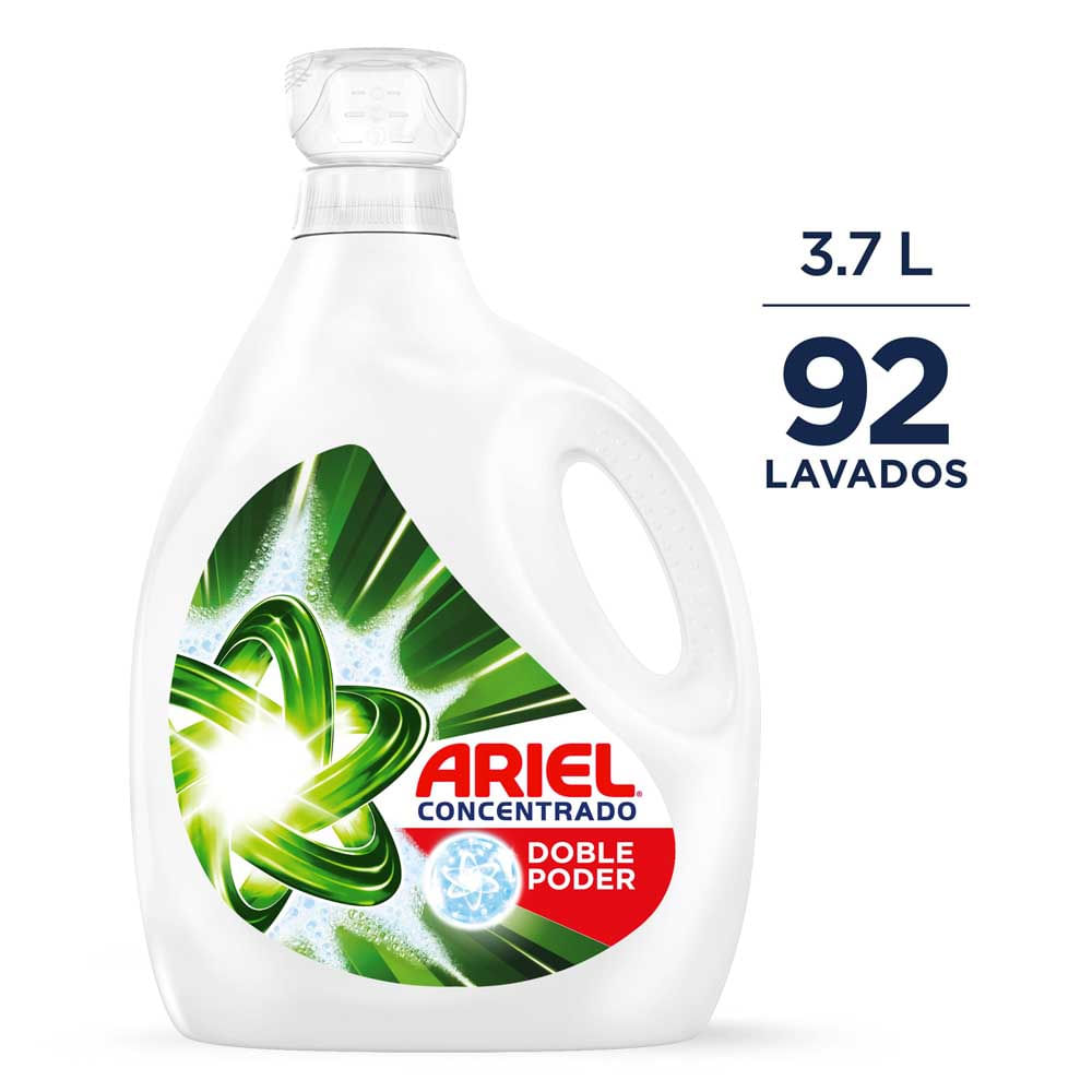 Detergente Líquido Ariel Doble Poder Concentrado de 3.7 L