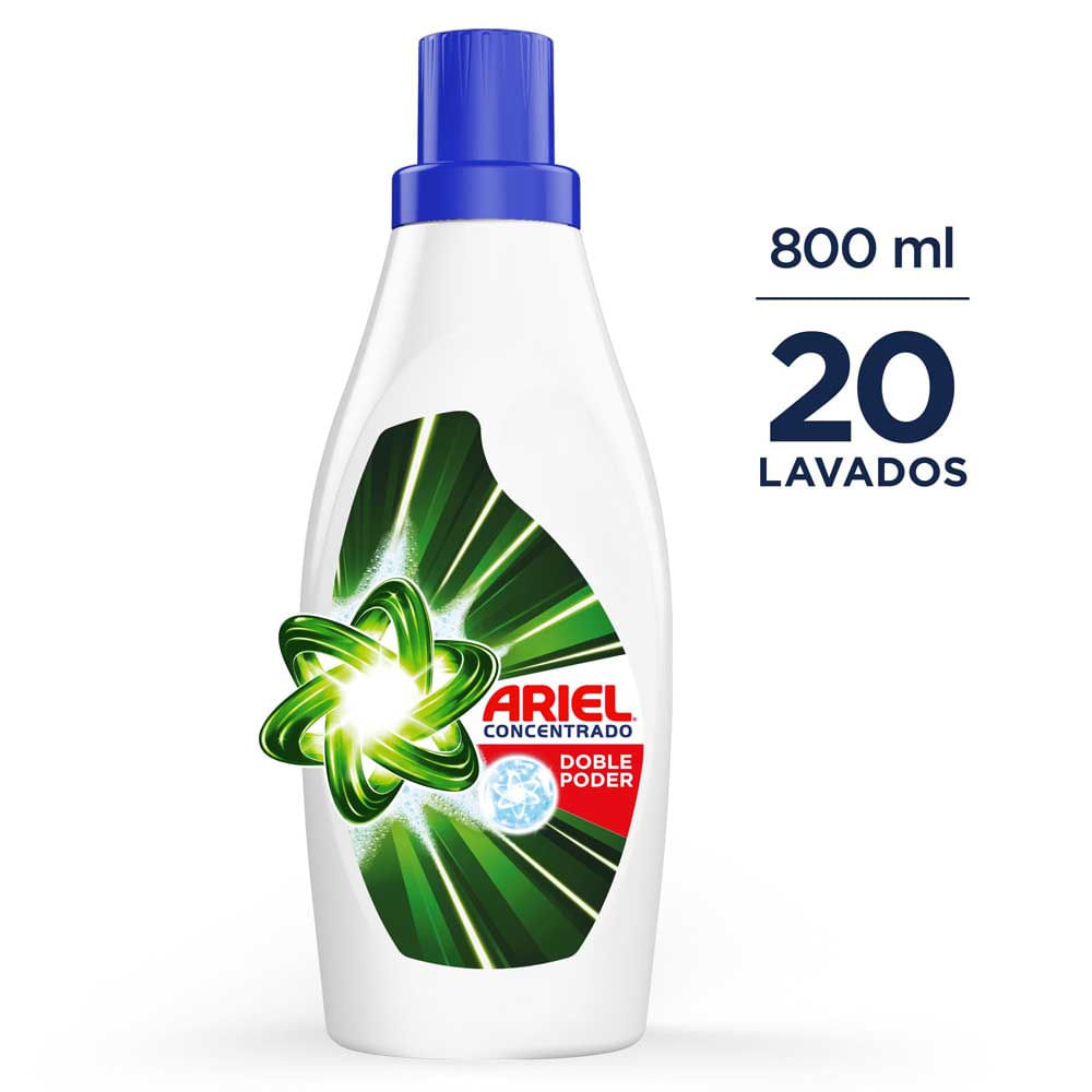 Detergente Líquido Ariel Doble Poder Concentrado de 800mL