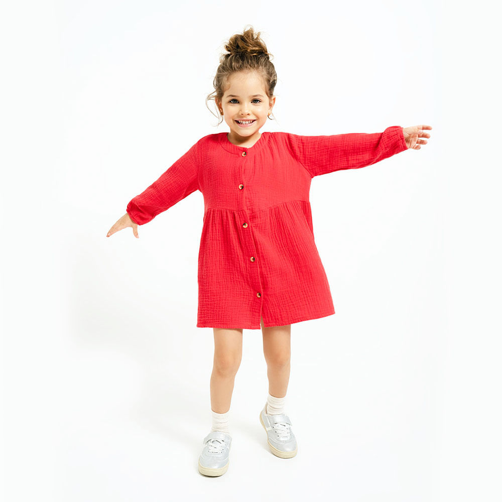 Vestido Manga Larga en Tafetan Bebita Sabela Baby Fresh