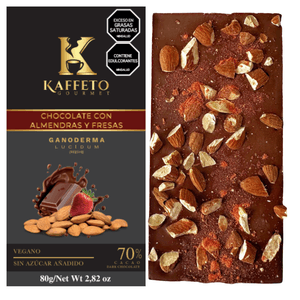 Chocolate Kaffeto Almendra Fresa Ganoderma x80grs