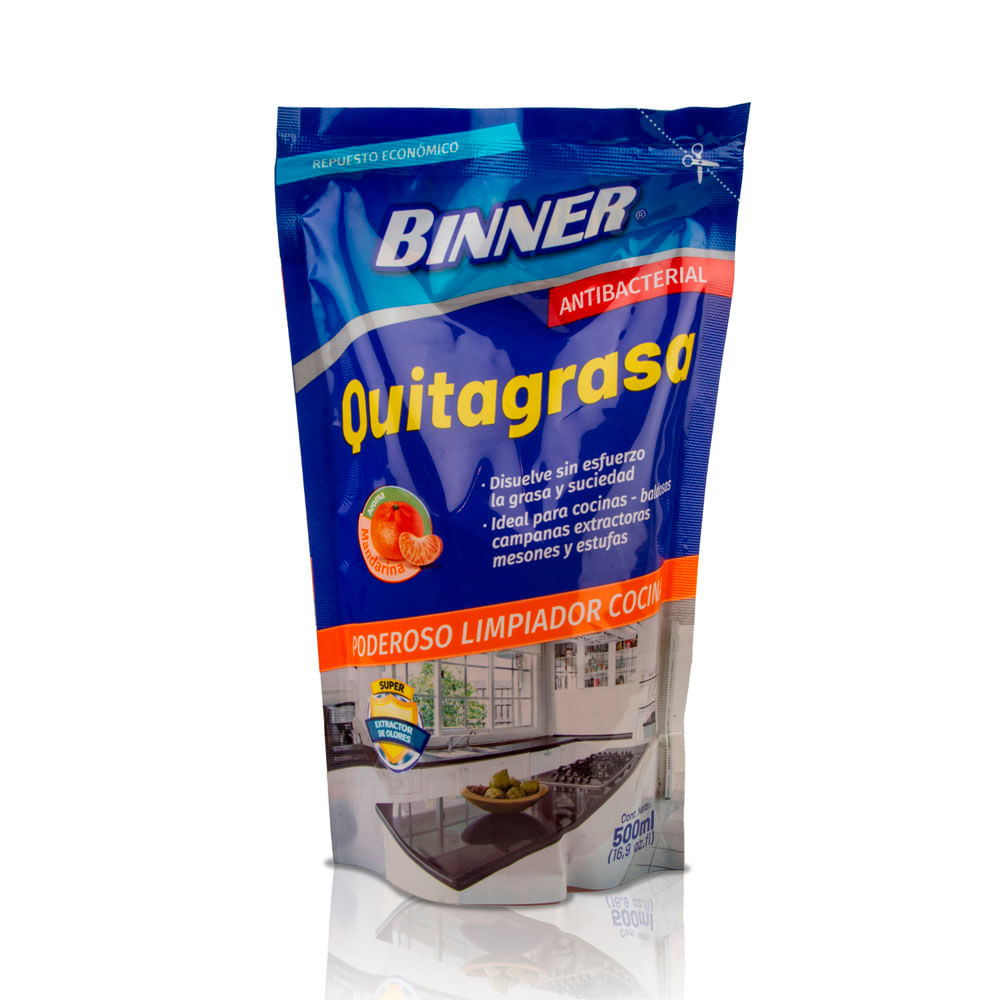Desengrasante Binner Mandarina Antibacterial Doypack x500ml